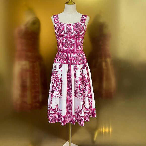 Dolce & Gabbana Red Porcelain Slip Dress - Picture 6 of 6